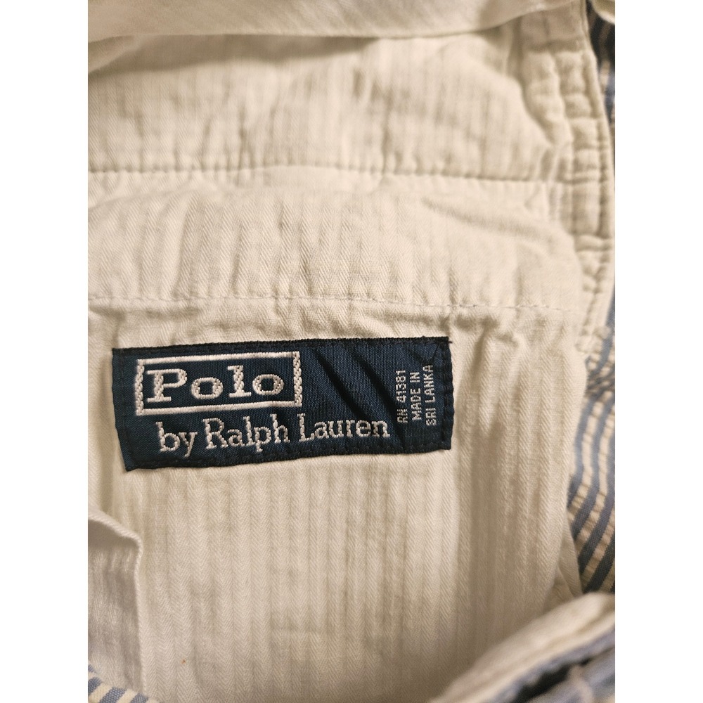 Polo Ralph Lauren Mens Blue White Seersucker Striped Cotton Pants 36/30 Preppy - Picture 11 of 13
